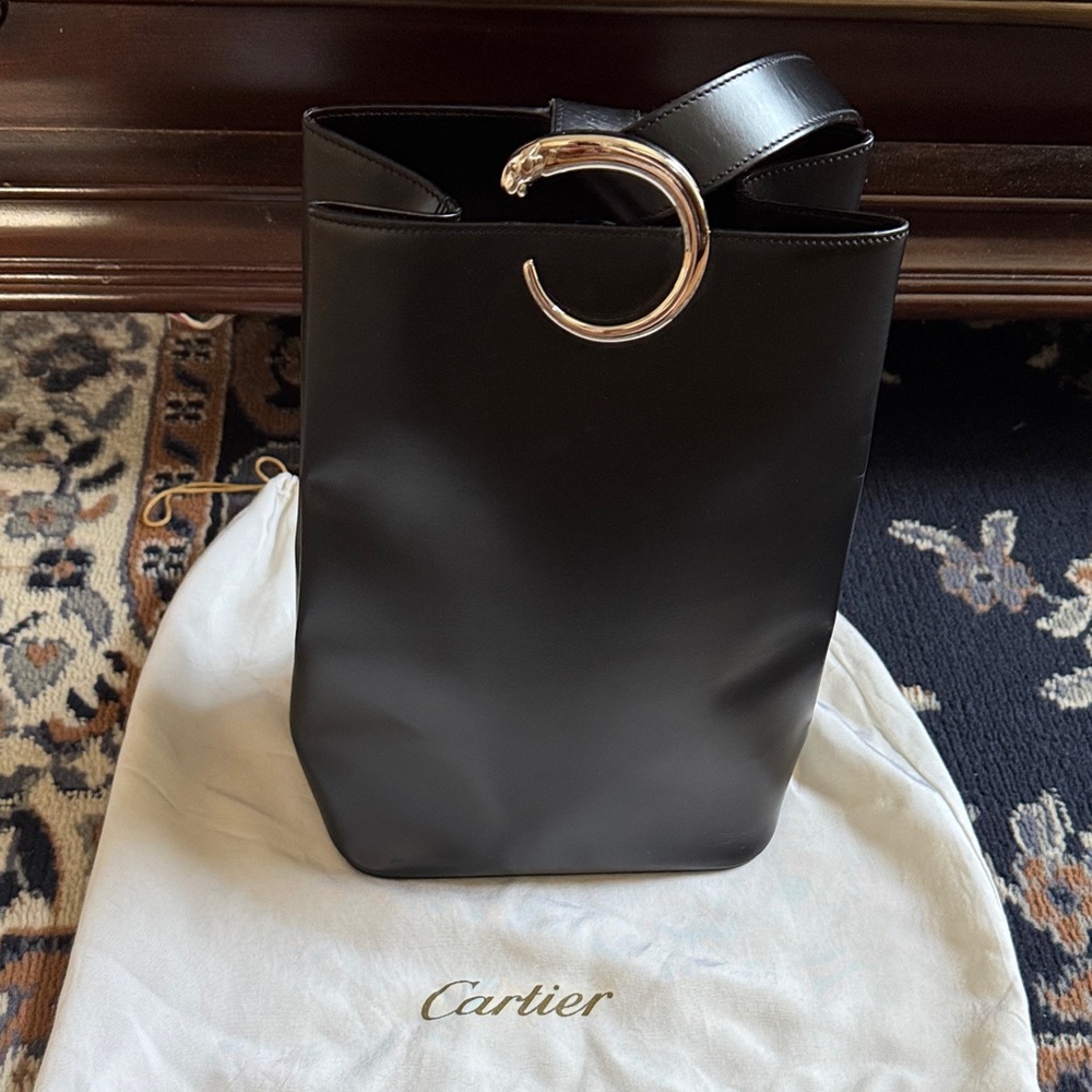 Cartier Black Tote with Silver Accent